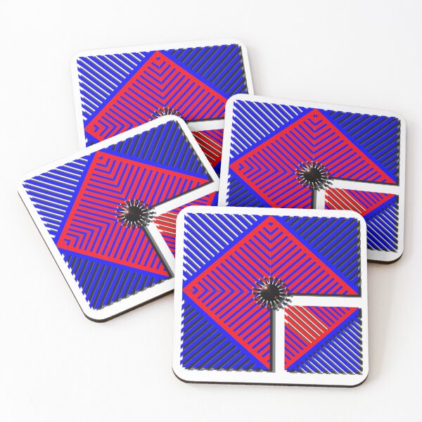 Item preview, Square, corona, grid, (415) (blue, red,) decorative, digital, colorful, abstract, designed and sold by Paszkan.