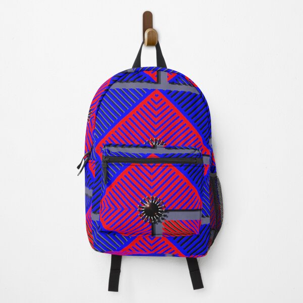 Item preview, Square, corona, grid, (415) (blue, red,) decorative, digital, colorful, abstract, designed and sold by Paszkan.
