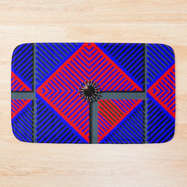 Item preview, Square, corona, grid, (415) (blue, red,) decorative, digital, colorful, abstract, designed and sold by Paszkan.