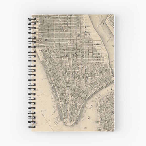 Item preview, Vintage Map of NYC and Brooklyn (1855) designed and sold by BravuraMedia.