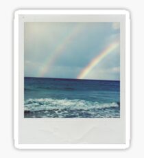 Doppelter Regenbogen-Polaroid Sticker