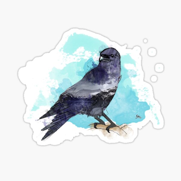 Double Exposure Raven Sticker