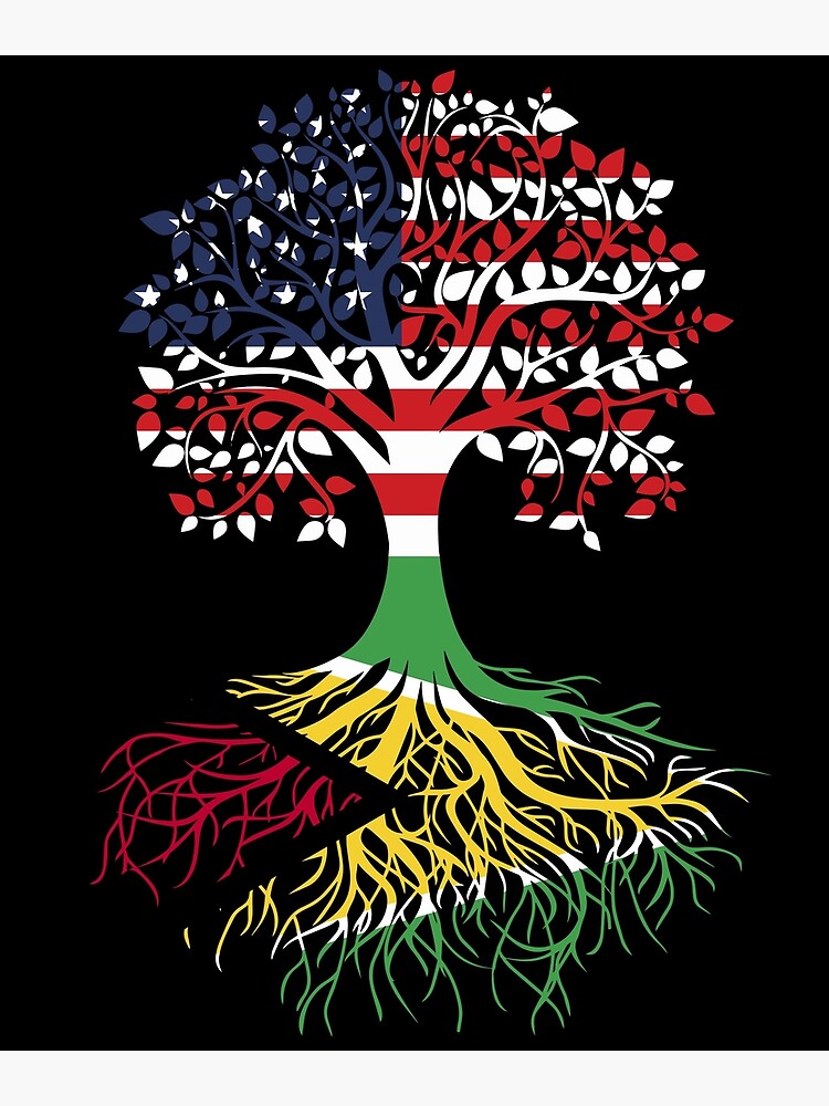 "GUYANA Roots American Grown Tree GUYANA Flag Art Gifts" Poster for