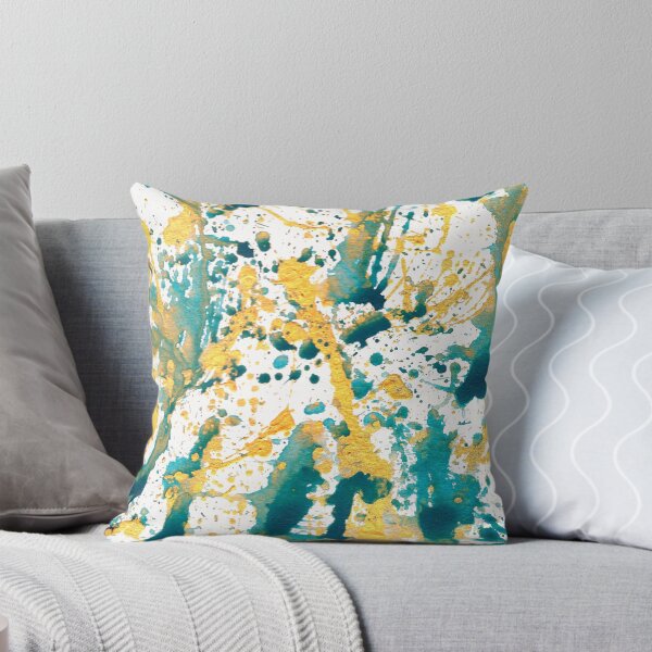 Item preview, Teal and Gold Splatter Paint designed and sold by lisaguen.