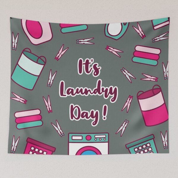 Item preview, It's Laundry Day | Green Pink | Grey designed and sold by Wintre2.