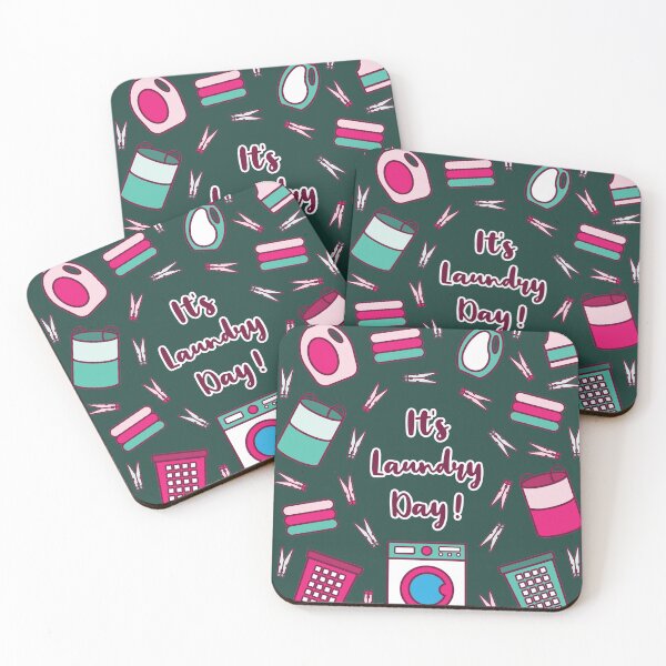 Item preview, It's Laundry Day | Green Pink | Dark Green designed and sold by Wintre2.