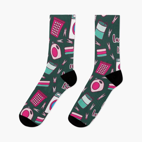 Item preview, It's Laundry Day | Green Pink | Dark Green designed and sold by Wintre2.