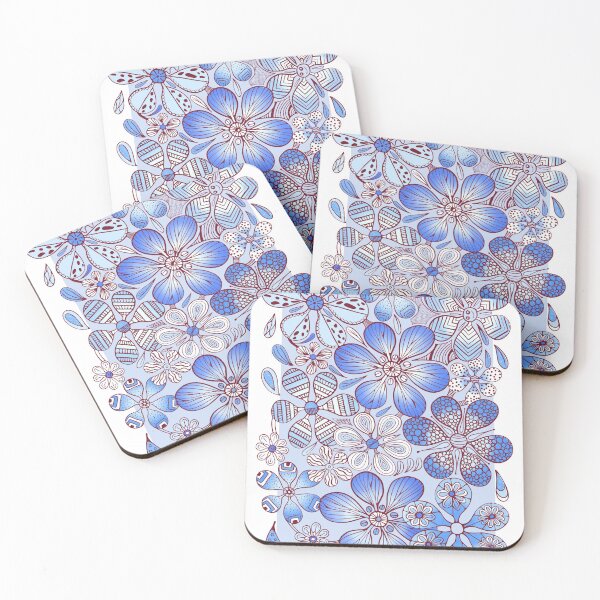 Item preview, Blue floral abstract 1 designed and sold by Zela.