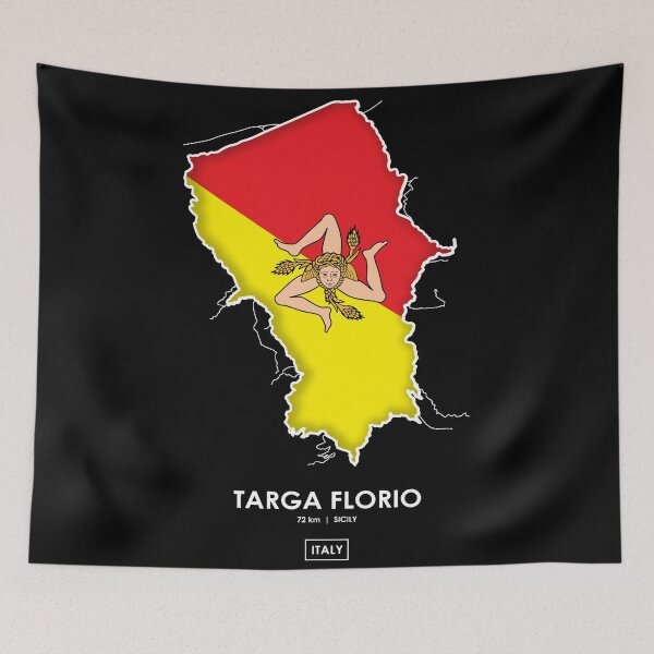 Item preview, Targa Florio 72km - Sicily TRACK MAP FLAG designed and sold by andreanastasio.