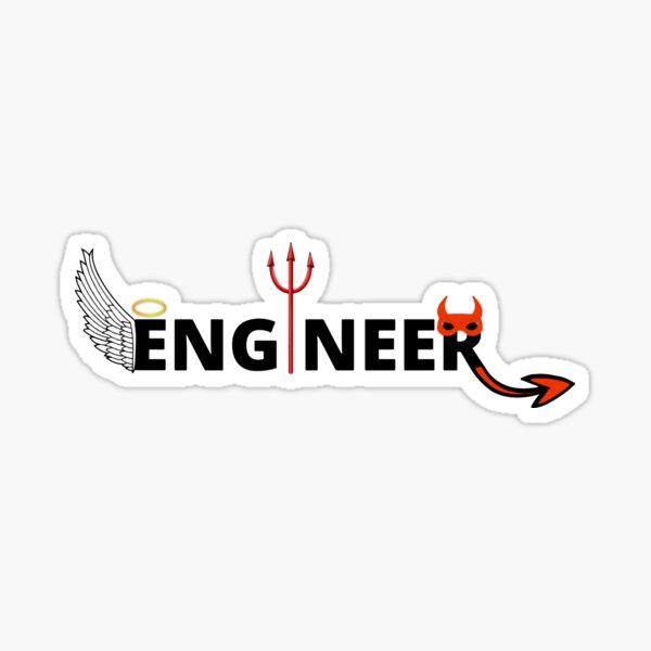 Funny Engineer Meme- Angel Vs Devil. Engineer life Sticker