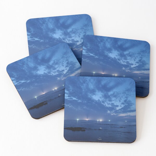 Item preview, The sight of lighted cuttlefish ships  after sunset in the eastern sea of Jeju, Jeju Island.Korea. designed and sold by human8891.