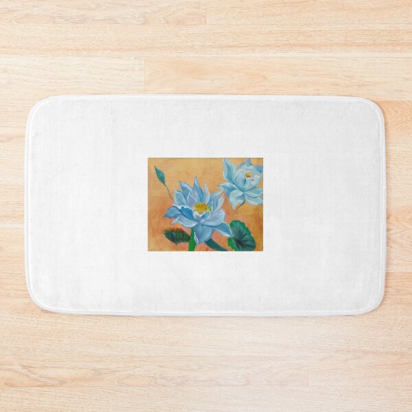 Item preview, Two Blue Lotus on Gold designed and sold by jennyleeandjim.