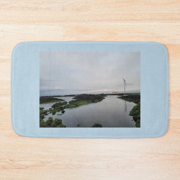 Item preview, Sunset and windmills projected on the eastern seacoast of Jeju at sunset, Jeju Island.Korea. designed and sold by human8891.