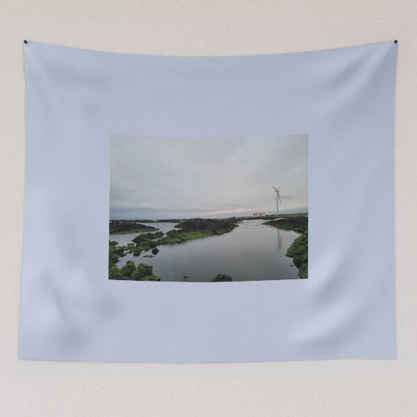 Item preview, Sunset and windmills projected on the eastern seacoast of Jeju at sunset, Jeju Island.Korea. designed and sold by human8891.