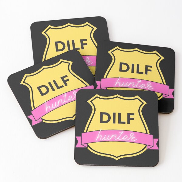 Item preview, DILF Hunter Yellow-Pink Badge designed and sold by CaitU.