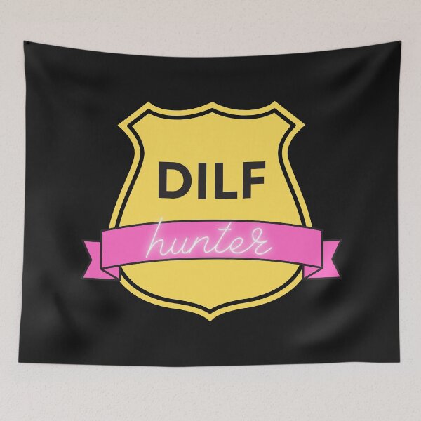 Item preview, DILF Hunter Yellow-Pink Badge designed and sold by CaitU.
