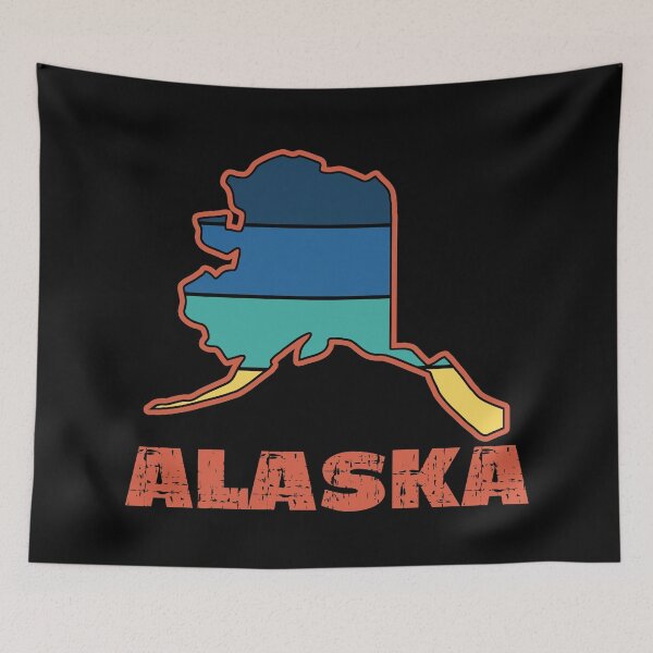 Artikelvorschau, Alaska State Retro-Sonnenuntergang entworfen und verkauft von Windmill Wildflowers.