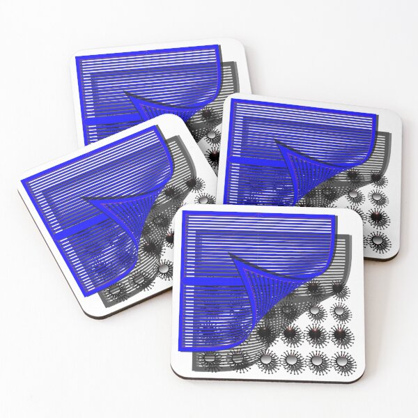 Item preview, Square, corona, grid, shadow, (420) (blue,) decorative, digital, colorful, abstract, designed and sold by Paszkan.