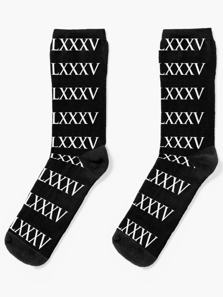 Number 55 Roman Numeral LV Gold Socks for Sale by nocap82