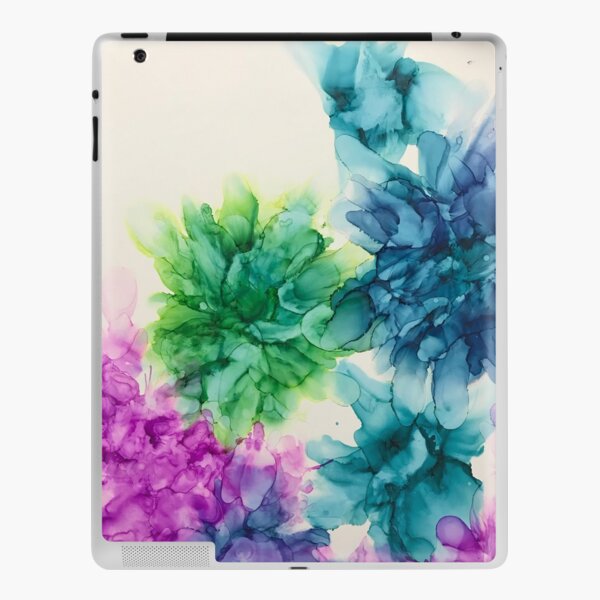 Springtime Harmony - sapphire blue, magenta , turquoise , peacock green iPad Skin