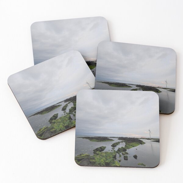 Item preview,  Sunset and windmills projected on the eastern seacoast of Jeju at sunset, Jeju Island.Korea. designed and sold by human8891.