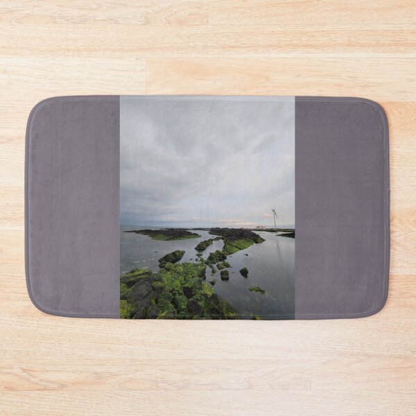 Item preview,  Sunset and windmills projected on the eastern seacoast of Jeju at sunset, Jeju Island.Korea. designed and sold by human8891.