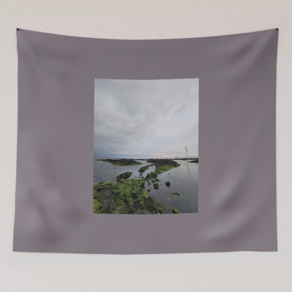 Item preview,  Sunset and windmills projected on the eastern seacoast of Jeju at sunset, Jeju Island.Korea. designed and sold by human8891.