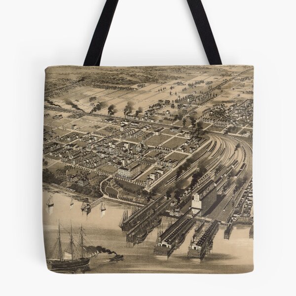 Item preview, Vintage Pictorial Map of Newport News VA (1891) designed and sold by BravuraMedia.