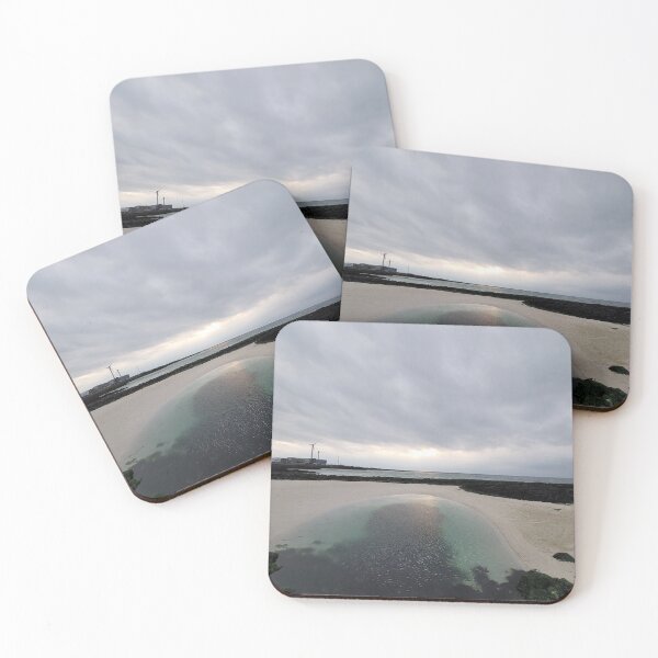 Item preview, Sunset and windmills projected on the eastern seacoast of Jeju at sunset, Jeju Island.Korea. designed and sold by human8891.