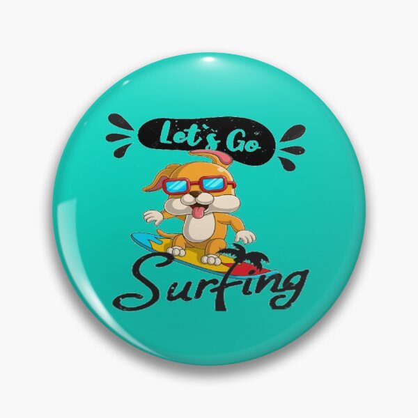Item preview, let's go surfing dog cartoon. designed and sold by Arts-empire.