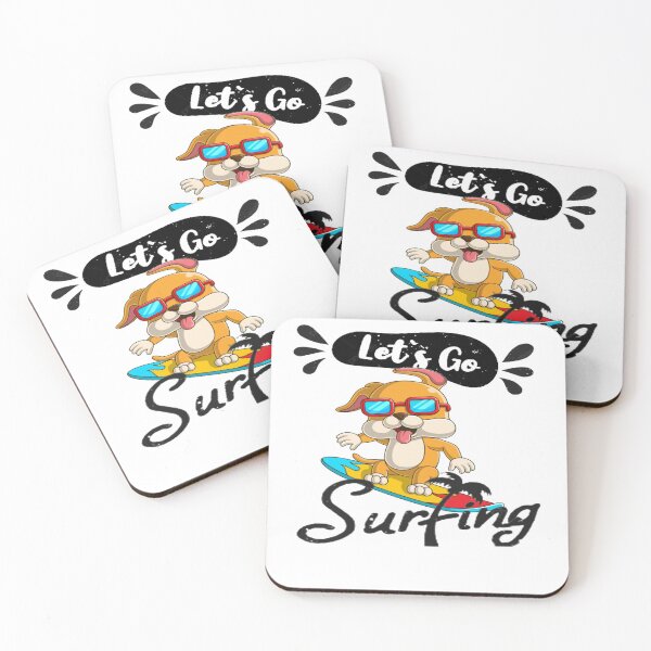 Item preview, let's go surfing dog cartoon. designed and sold by Arts-empire.