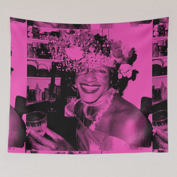 Item preview, Marsha P Johnson = Queen of the Village (hot pink) designed and sold by Thelittlelord.