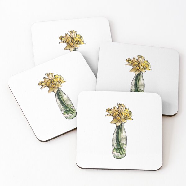 Item preview, Watercolor Daffodils In A Water Bottle designed and sold by AquarellChill.