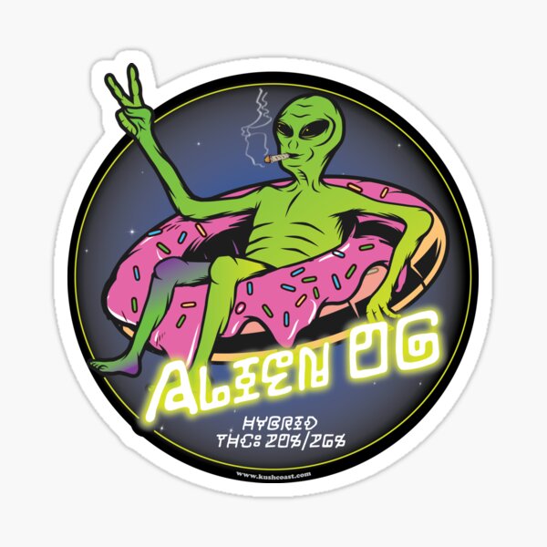 Alien OG Cannabis Strain Art  Sticker