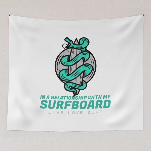 Item preview, In A Relationship With My Surfboard Cartoon Illustration designed and sold by Rizty.