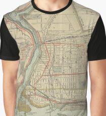Vintage Map of Niagara Falls NY (1893) Graphic T-Shirt