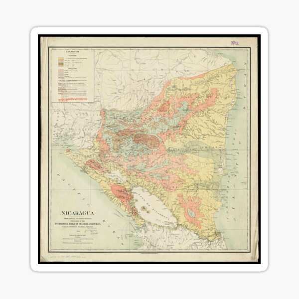 Item preview, Vintage Map of Nicaragua (1903) designed and sold by BravuraMedia.