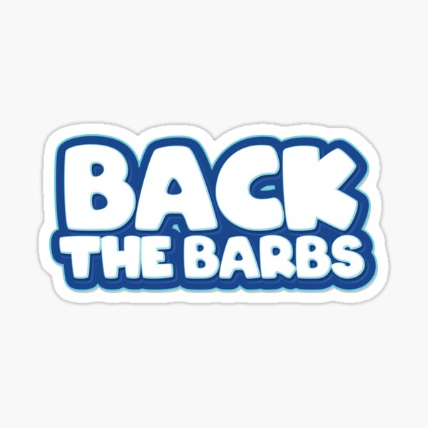 "Back The Barbs - Back The Barbz Text - White Blue Navy Typography ...