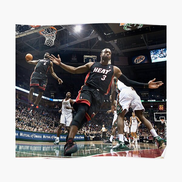 LeBron James Dwyane Wade Iconic Dunk Poster