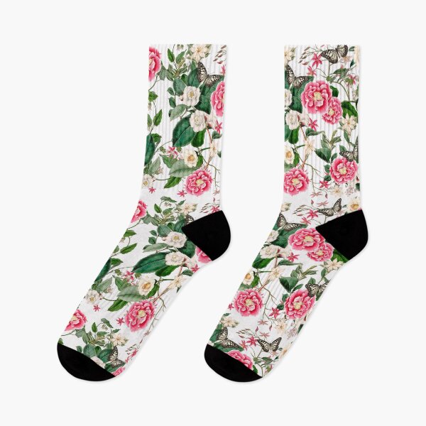 Artikelvorschau, Roses and Butterflies on White entworfen und verkauft von meggydesigns.