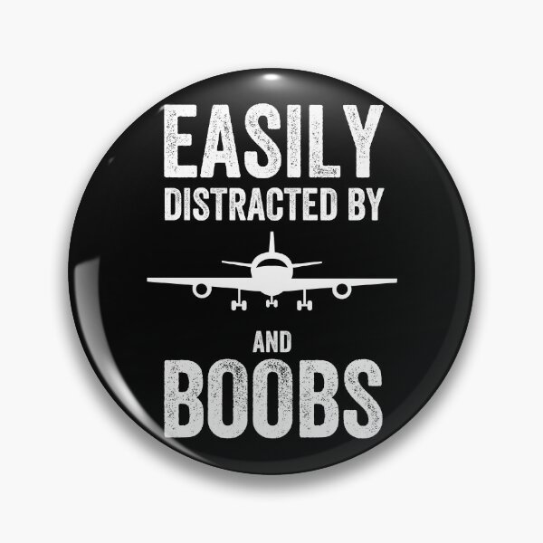 Item preview, Easily Distracted By Airplanes Funny Masculine T-shirt For Men Men's Humor Aviation Pilot Airplane Lover designed and sold by Cloudlia.