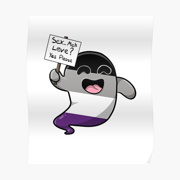 Asexual Pride Flag Ghost Poster For Sale By Necropenguin Redbubble