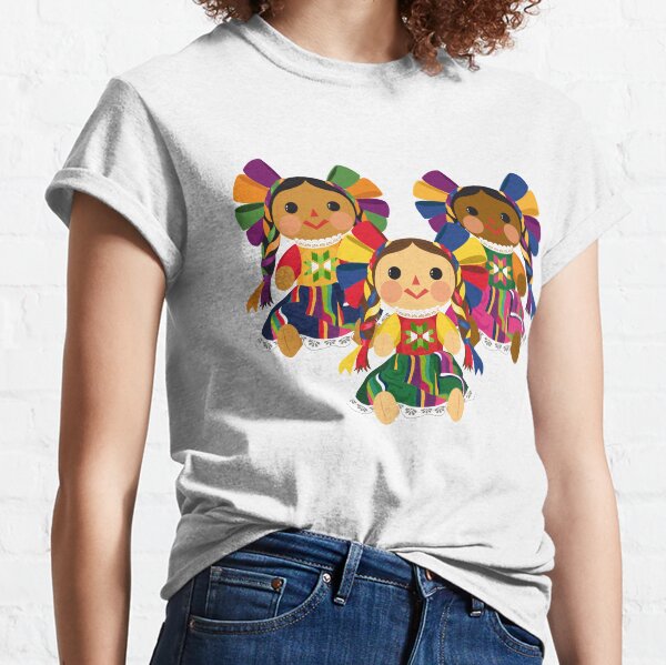 Mexican María Dolls. Mexican Otomi Dolls. Traditional Mexican Rag Dolls Camiseta clásica