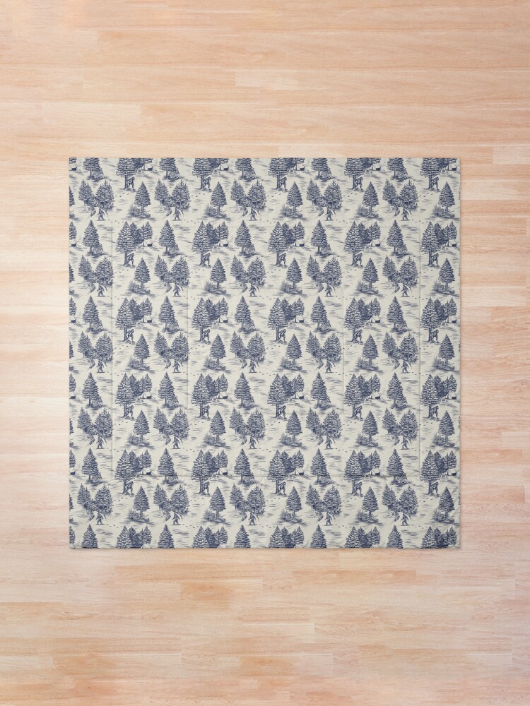 Alternate view of Bigfoot / Sasquatch Toile de Jouy in Blue Comforter