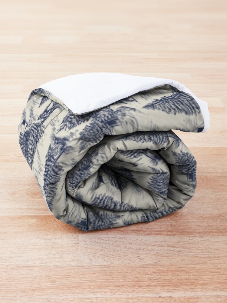 Alternate view of Bigfoot / Sasquatch Toile de Jouy in Blue Comforter