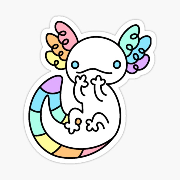Vista previa del artículo con la obra «Pastel arcoiris (gay) Axolotl», diseñado y vendido por yktv-kloi.