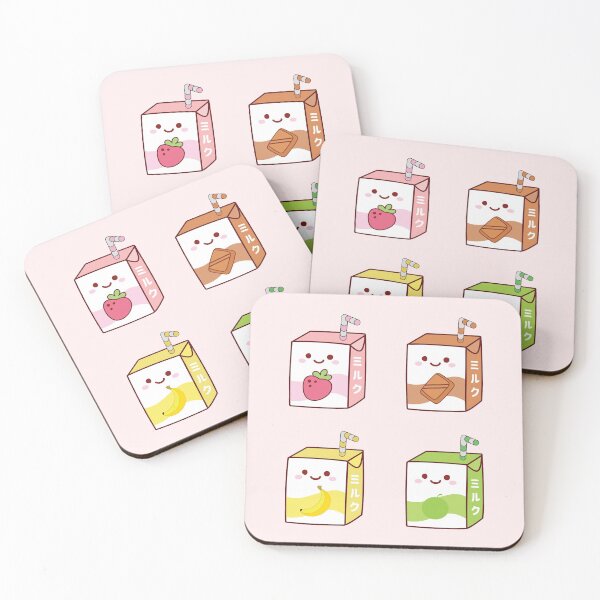 Item preview, Japanese Aesthetics Kawaii Fresh Milk Shake 4 Boxes (Kawaii Banana Milk-Kawaii Apple Milk-Kawaii Chocolate Milk-Kawaii Banana Milk) - Retro 90s Japanese Kawaii Milk - Japanese Kawaii Cute Smiley Face designed and sold by Freefay.