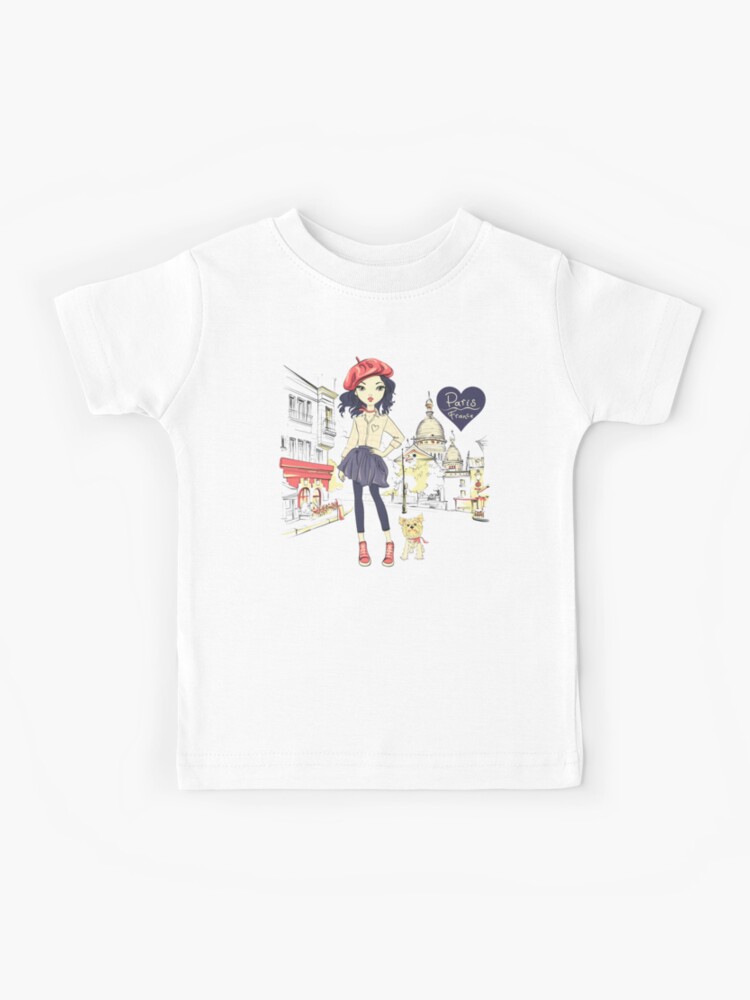 Fashion Girl In Paris Kids T-Shirt for Sale by widianeworld