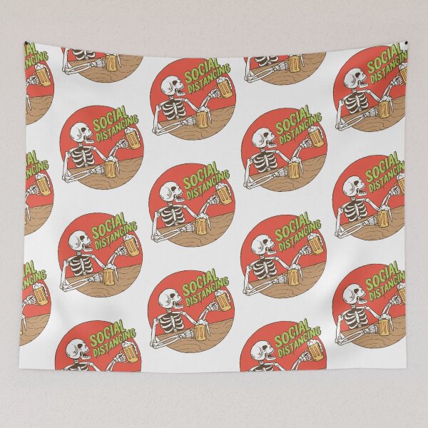 Item preview, Social Distancing Skeleton Drinking Beer | Funny Social Distancing designed and sold by art-fox.