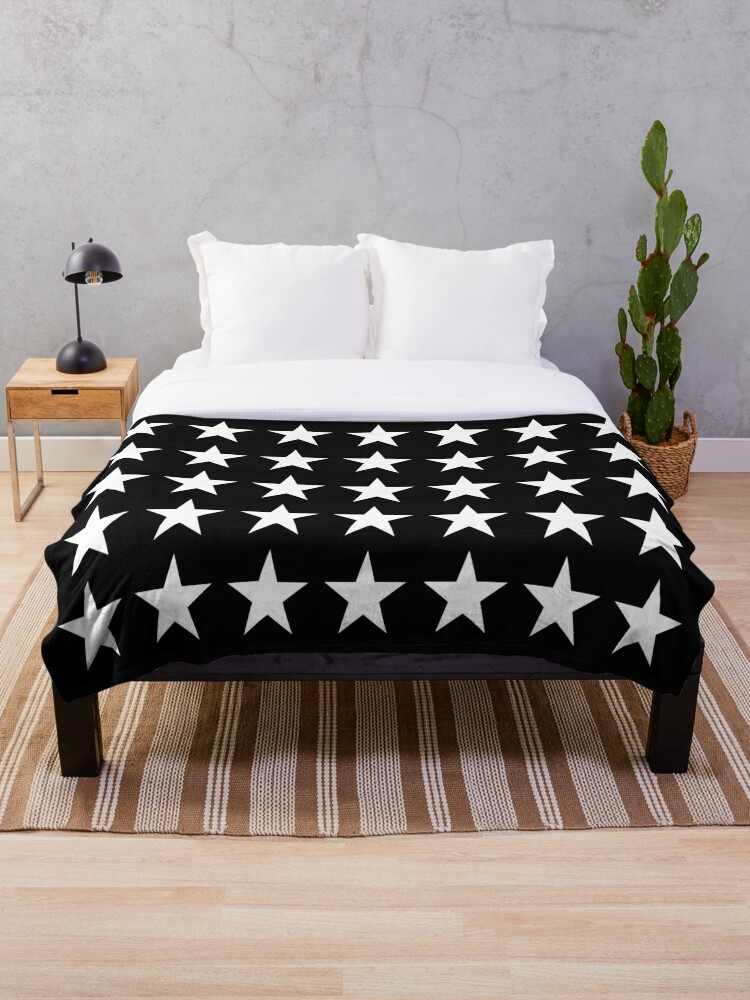 Black and white star throw blanket new arrivals